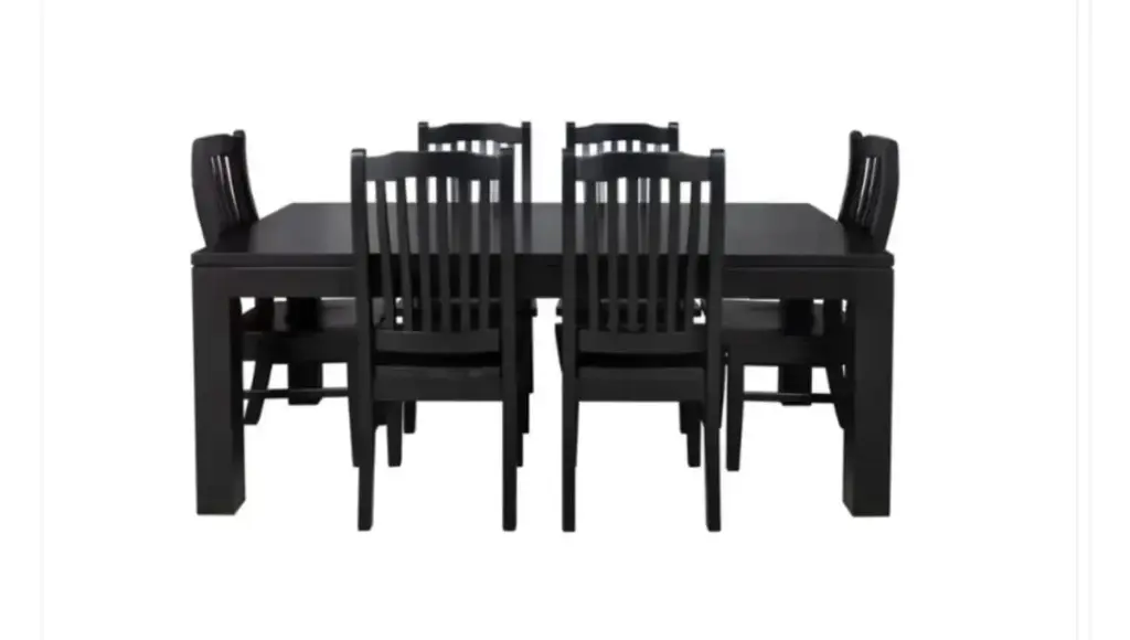 🍽️ Black 7-Piece Dining Suite – Rent to Own Dining Set from $31.50/Week
