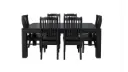 🍽️ Black 7-Piece Dining Suite – Rent to Own Dining Set from $31.50/Week