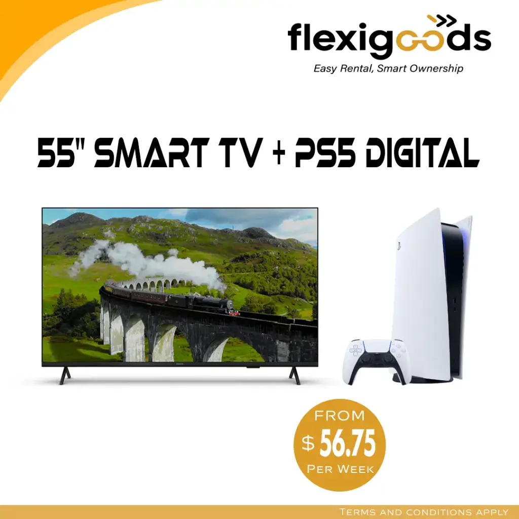 55” Smart TV + PS5 Digital Combo - Just $56.75/Week!