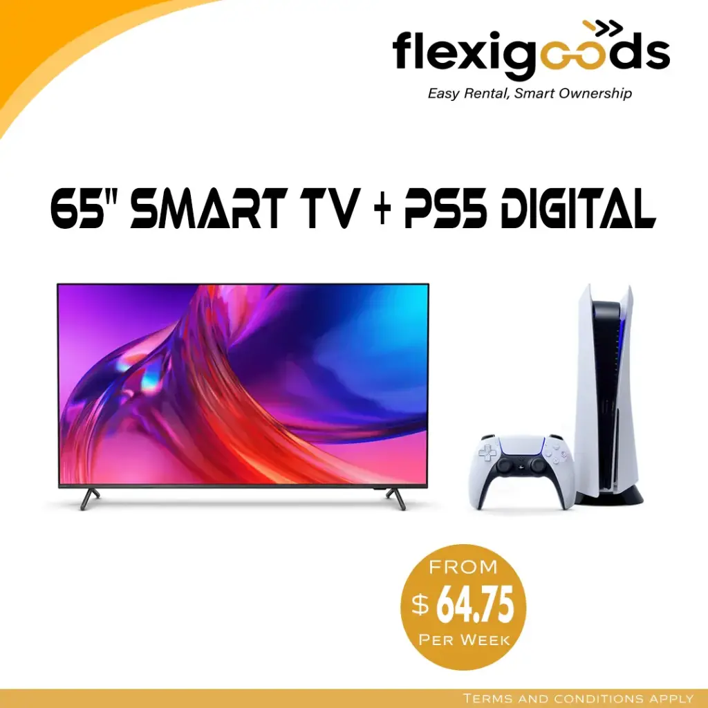 65” Smart TV + PS5 Digital Combo | Rent to Own Electronics NZ
