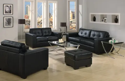 🛋️ Carlo PU Leather Lounge Suite 3+2+1 + Ottoman – Just $36/Week!